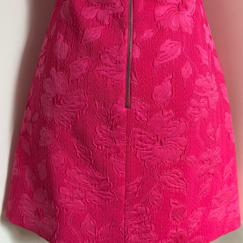 ALICE + OLIVIA Perla Boned Strapless Pleated Dress in Hot Pink sz 6 - Picture 10 of 14
